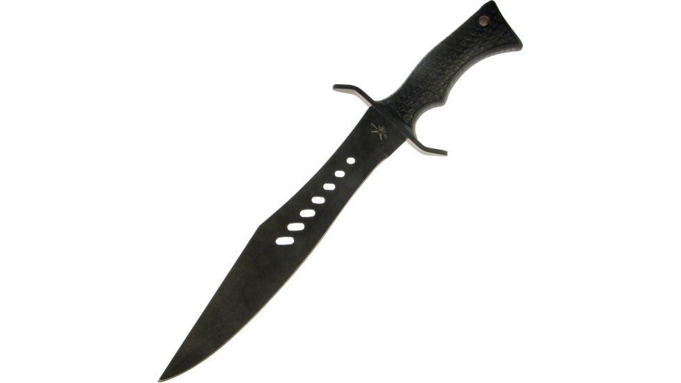 Frost Tac Assault Bowie Fixed Blade Knife, 11.5in, Black Rubber Handle FTA080