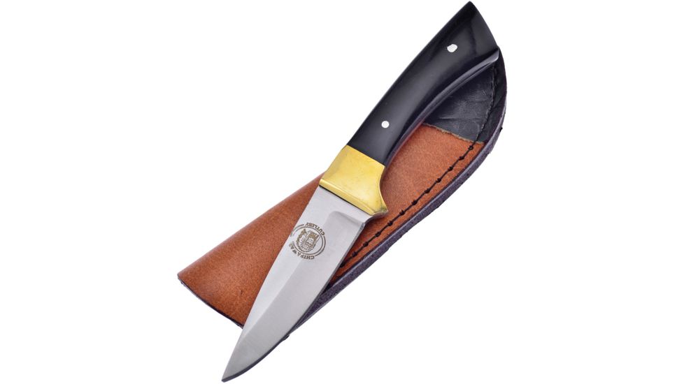 Frost The Snook Skinner Fixed Blade Knife, 3in, Stainless Steel, Standard Edge, Satin, Buffalo Horn Handle FCW985BH