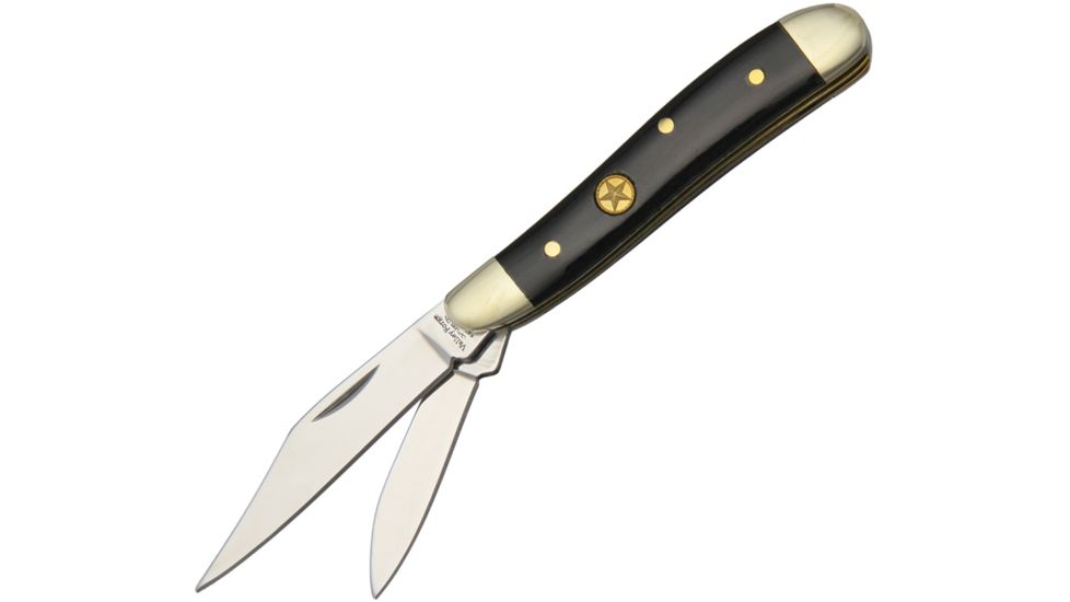 Frost Valley Forge Peanut Buffalo Folding Knife,Stainless Steel,Clip and Pen,Buffalo Horn Handle FVF107BH
