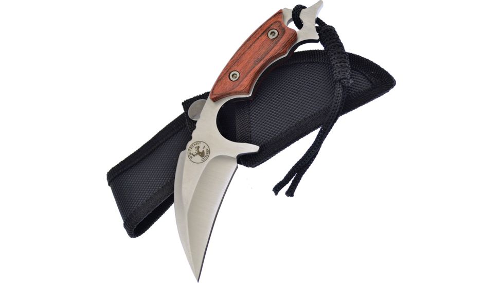 Frost Whitetail Boot Skinner Brown Fixed Blade Knife, 3in, Satin, Brown, Wood Handle FWT202RBG