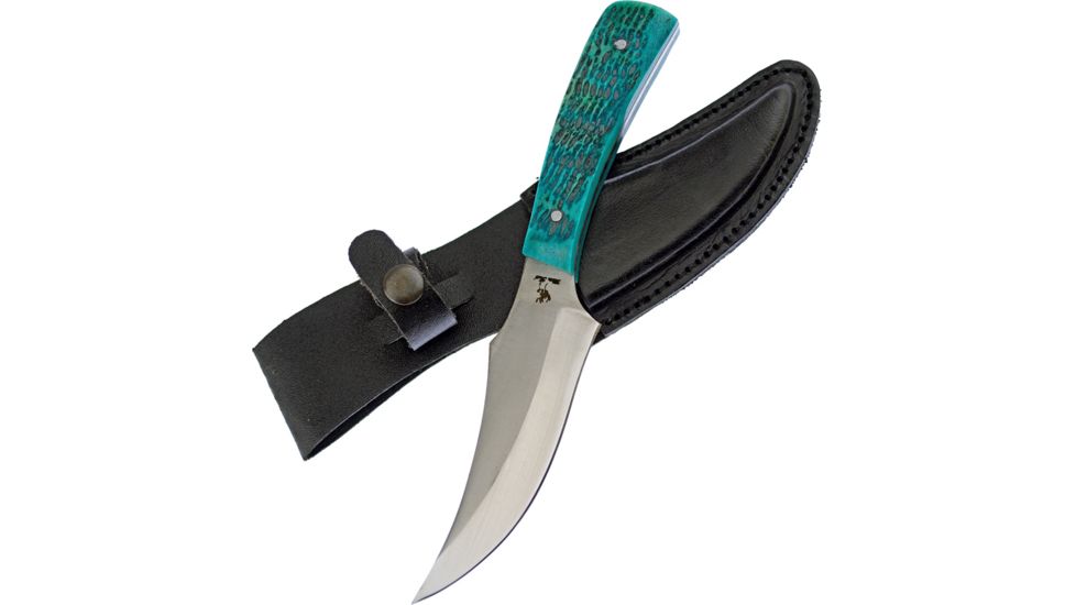 Frost Whitetail Deer Slayer Green Fixed Blade Knife, 3.75in, Green, Pick Bone Handle FWT542GPB