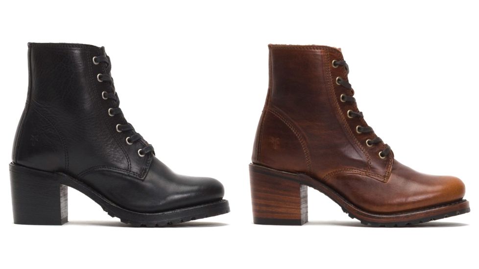 Frye Sabrina 6G Lace Up Women's Boots, Black, Cognac