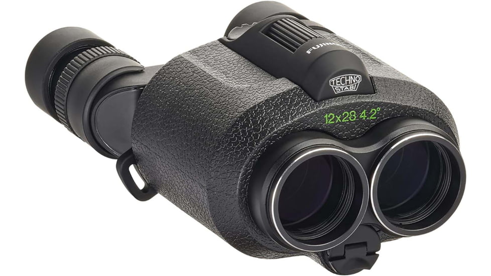 Fujinon Techno-Stabi TS Compact 12x28mm Stabilized Roof Prism Binoculars, Black, 148mm x 109mm x 74mm, 600022986