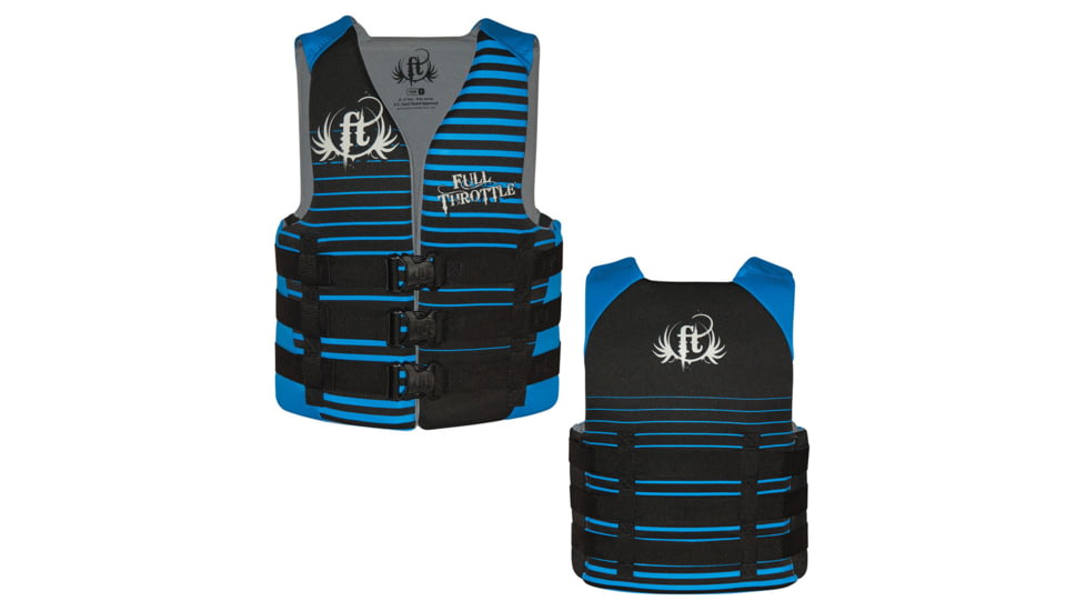 Full Throttle Rapid-Dry Life Vest - Teen 90lbs &amp; Over - Black/Blue 58057