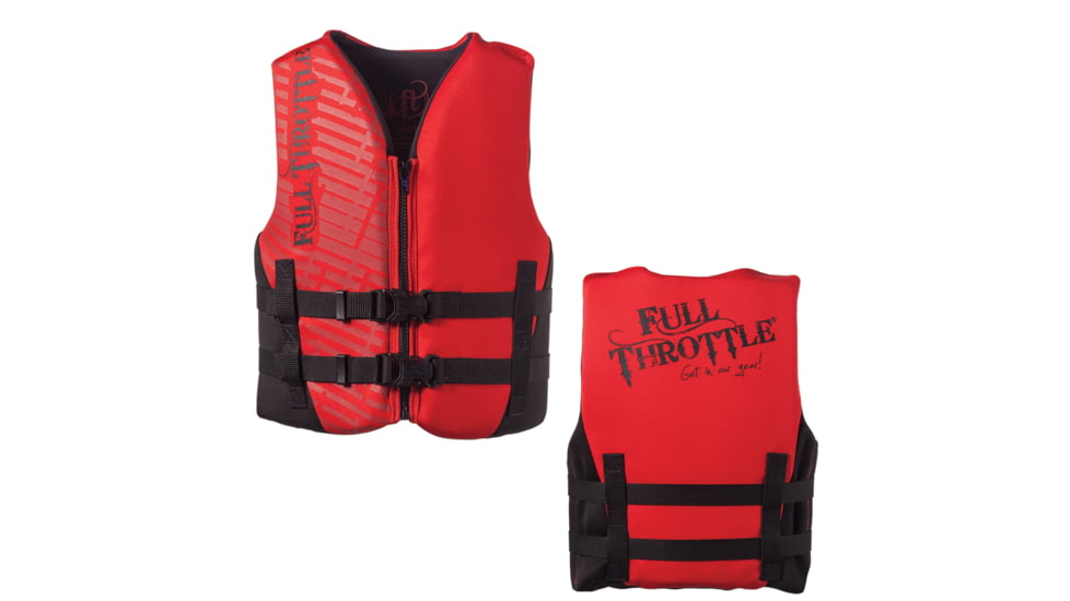 Full Throttle Rapid-Dry Life Vest - Youth 50-90lbs - Red/Black 72878