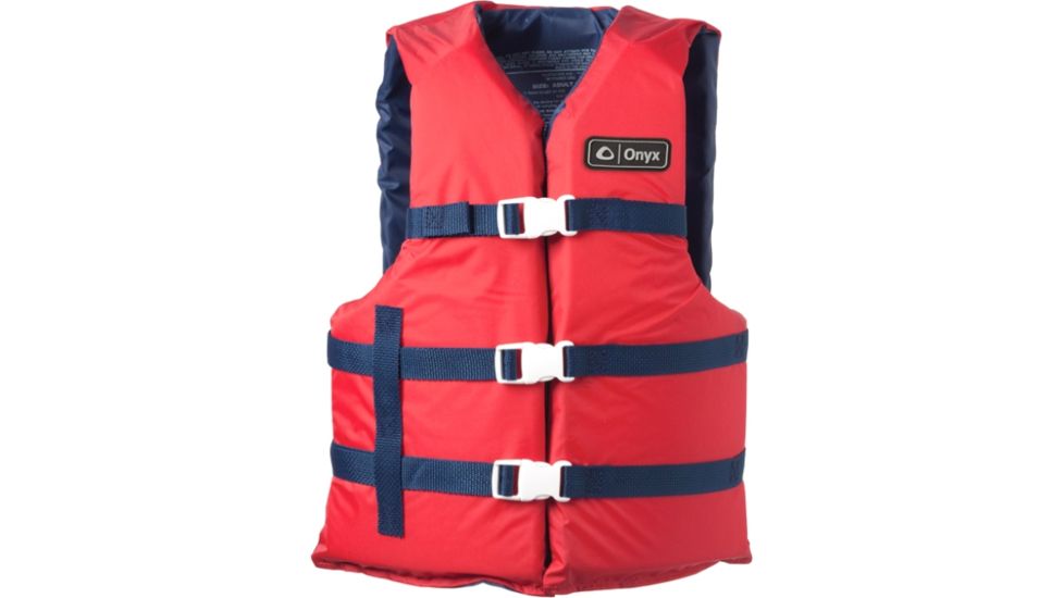 Full Throttle Universal General Purpose Life Vest, Universal Size for Adult, Nylon, Foam, Red, Navy 35700131