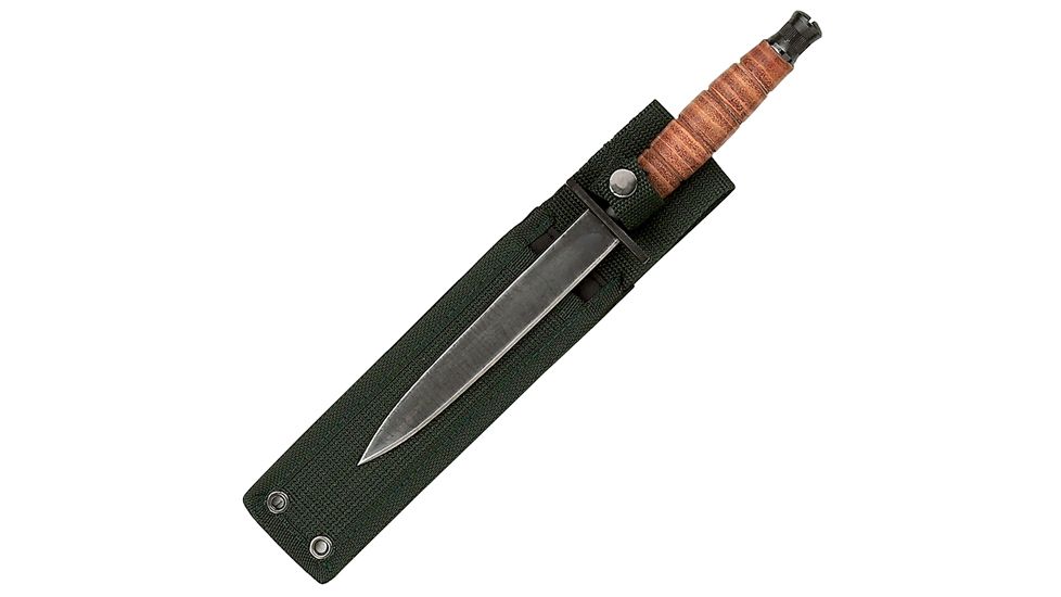 Fury British Style Commando Knife, Black Blade, w/Sheath FP33080