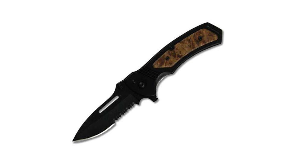 Fury Velocity, Black Aluminum &amp; Maple Burl Handle, ComboEdge FP32201