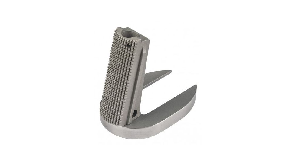 Fusion Firearms 1911 Mag-well Mainspring Housing Officer Checkered, Silver, 1911-MSH-27-11