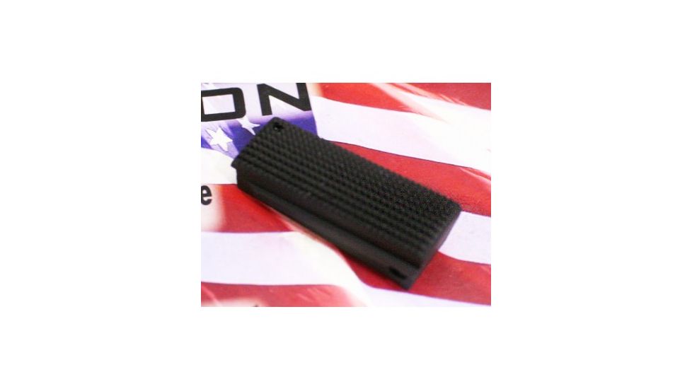 Fusion Firearms 1911 Mainspring Housing Alloy Officer Checkered, Black, 1911-MSH-27-39