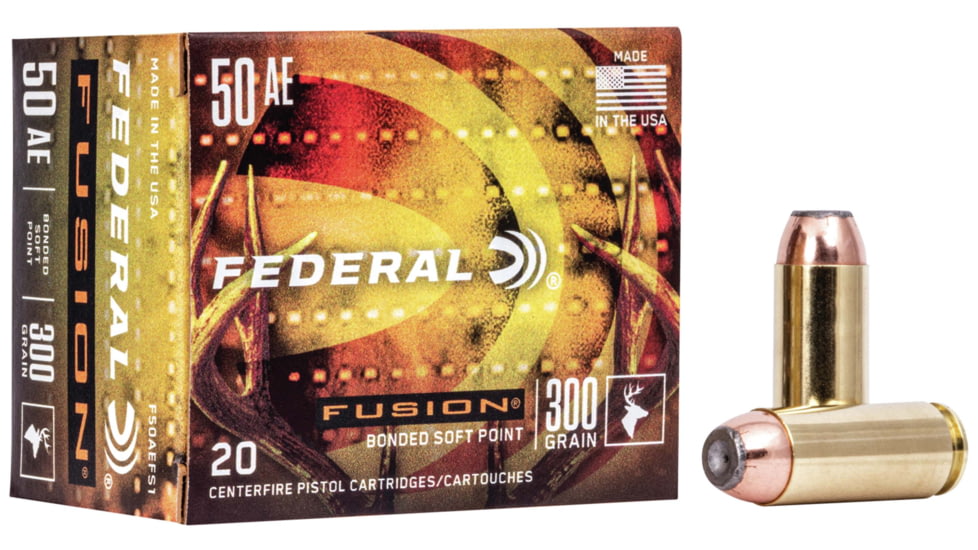Federal Fusion 50 Action Express 300 Grain Soft Point Brass Centerfire Pistol Ammo, 20 Rounds, F50AEFS1