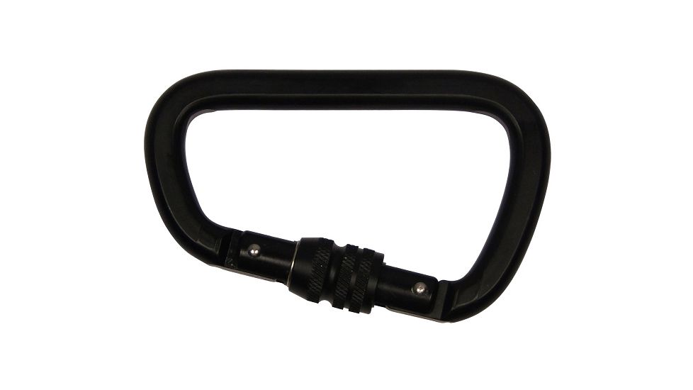 Fusion Tacoma Screw Lock Caribiner, Black, FP-9005-SG-BLK