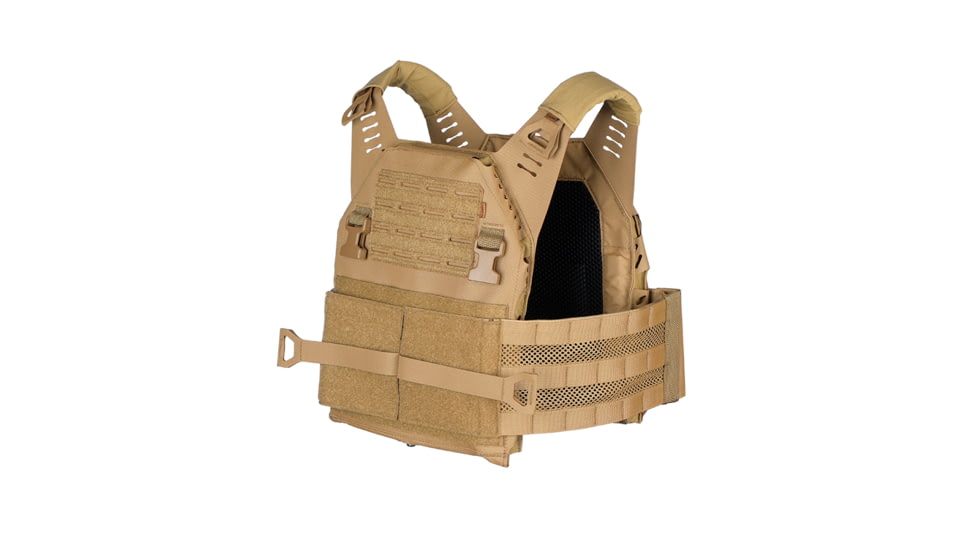 G-Code Assaulters Plate Carrier, Coyote Brown, Large- SAPI, ESAPI and 10.125in x 13.25in cuts, up, SYNC-APC-1-CB-8RCB-LG