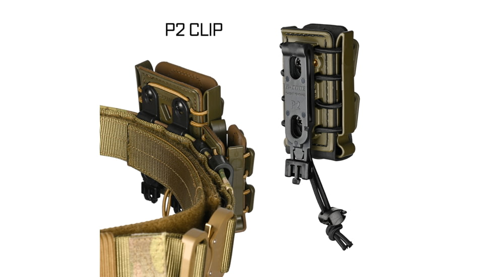 G-Code Pistol Soft Shell Scorpion Mag Carrier w/ P1/P2/P3 Molle and Belt Mounts, Ambidextrious, Grey Frame/Grey Shell, Short, SS-P2-123-GYGY