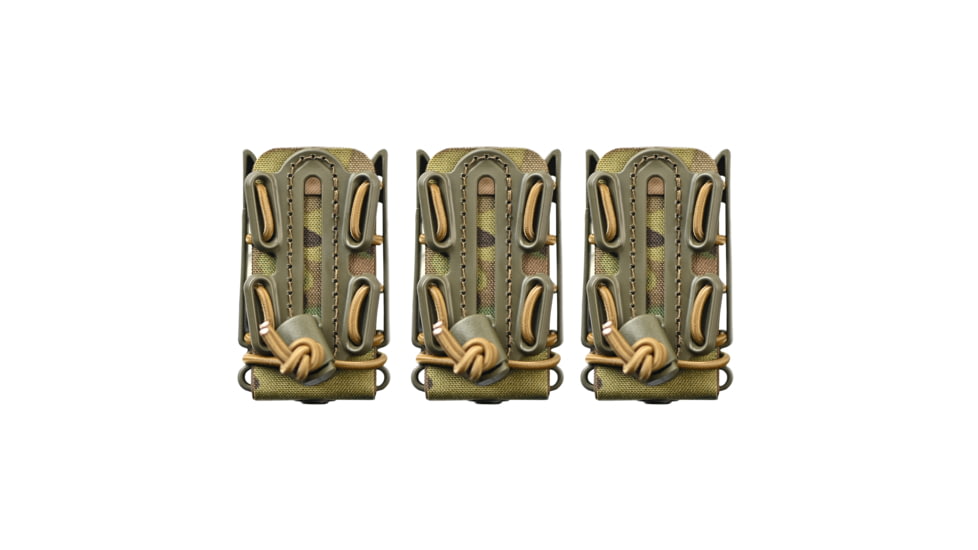 G-Code Pistop Soft Shell Scorpion Tall Mag Carrier w/ P1/P2/P3 Molle and Belt Mounts, Pack of 3, Ambidextrious, Green Frame/Multicam Green Shell, Tall, SS-P1-3PK-123-GNMC