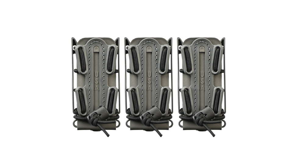 G-Code Pistop Soft Shell Scorpion Tall Mag Carrier w/ P1/P2/P3 Molle and Belt Mounts, Pack of 3, Ambidextrious, Grey Frame/Grey Shell, Tall, SS-P1-3PK-123-GYGY