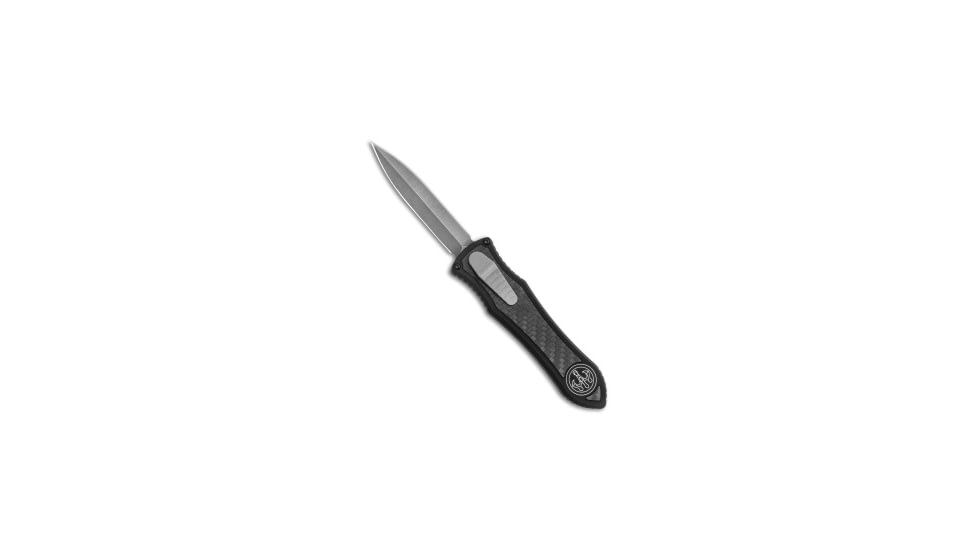 Hawk Knife Designs Custom Deadlock Model C Automatic Folding Knife, 3.50in, CPM 20CV, Dagger Blade, Aluminum, Carbon Fiber, Black Handle, Black/Gray, 8.50 inch, BHQ-139699