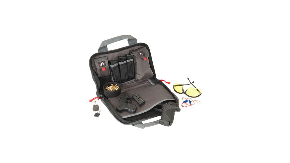 GPS Double Pistol Case, 13in, Nylon, Black, GPS-1308PC
