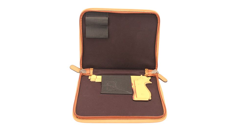 GPS Large Day Planner Discreet Handgun Case, Leather, Tan, GPS-D1110LPC