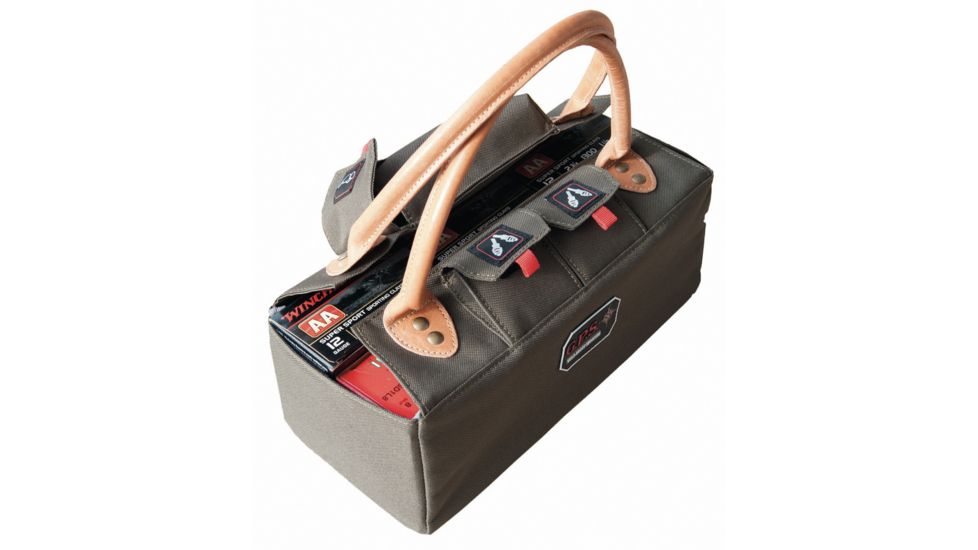 GPS Wild About Hunting Leather Shotgun Shell Tote, Olive GPS-1255TOT