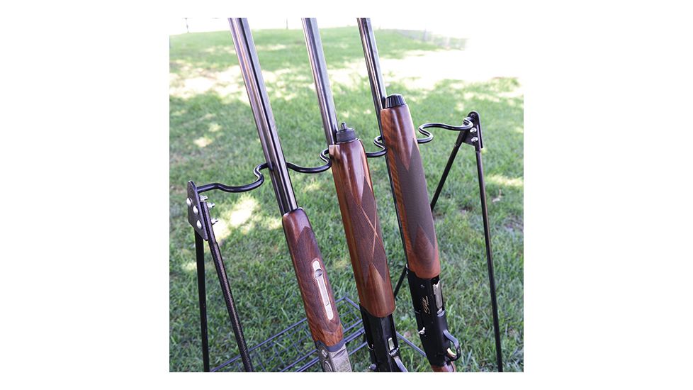 GPS Portable Metal Camp Gun Stand, Rubber Top Rail, 9-Gun Capacity, Gray, GPS-3524MCS