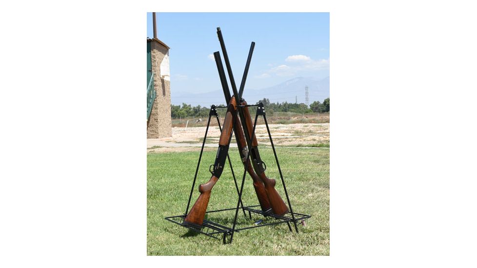 GPS Portable Metal Camp Gun Stand, Rubber Top Rail, 9-Gun Capacity, Gray, GPS-3524MCS