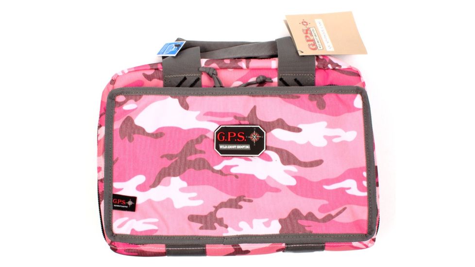 GPS Quad Pistol Range Bag, Pink Camo, GPS-1310PCPK