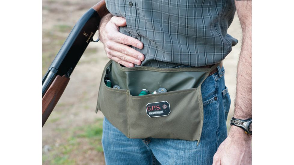 GPS Wild About Hunting Two-Pocket Shotgun Shell Apron- Holds 50 Shells, Olive GPS-1808SHA