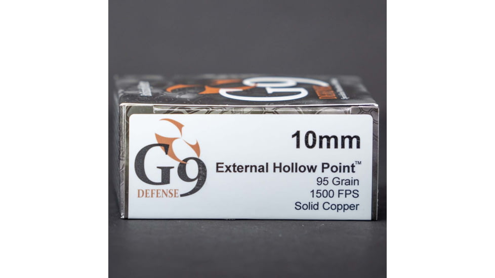 G9 Defense 10mm 95 Grain External Hollow Point Cooper Pistol Ammo, 20 Rounds, 40232258473