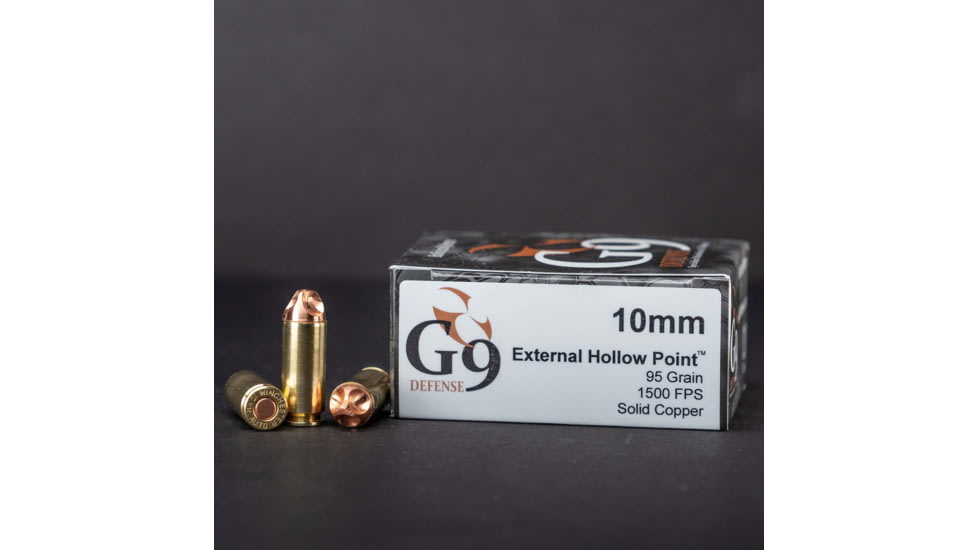G9 Defense 10mm 95 Grain External Hollow Point Cooper Pistol Ammo, 20 Rounds, 40232258473
