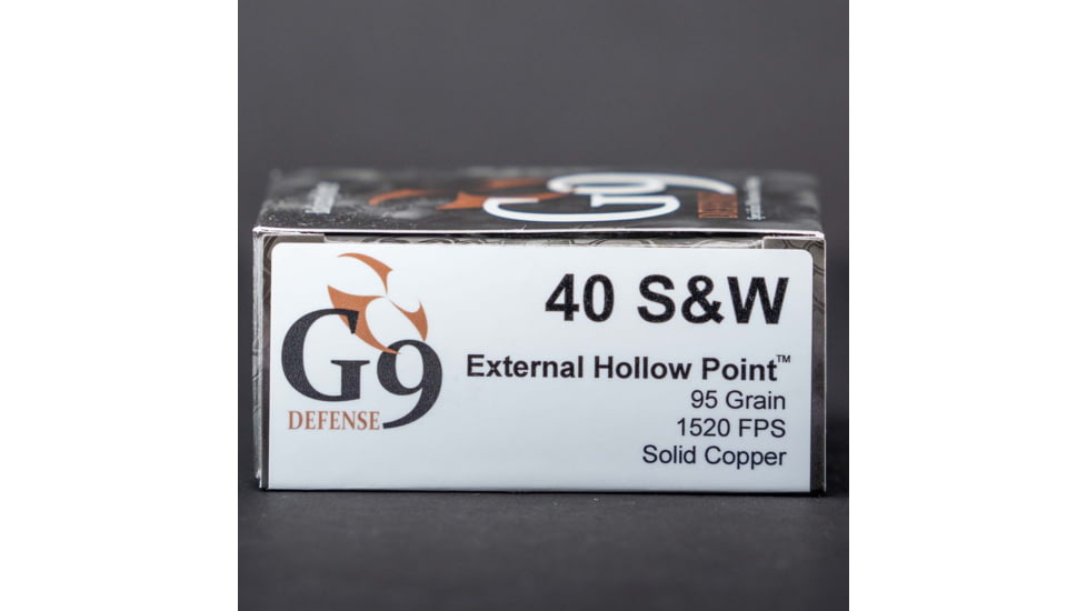 G9 Defense 40 S&amp;W 95 Grain External Hollow Point Cooper Pistol Ammo, 20 Rounds, 40232509957