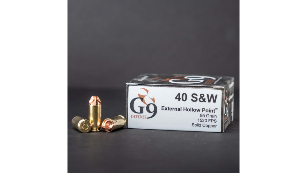 G9 Defense 40 S&amp;W 95 Grain External Hollow Point Cooper Pistol Ammo, 20 Rounds, 40232509957