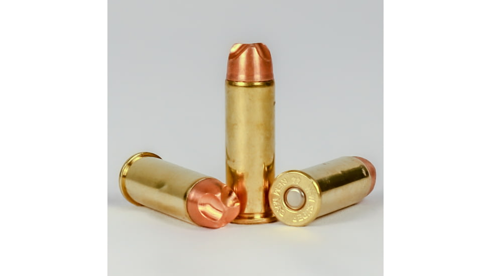 G9 Defense 44 Magnum 160 Grain External Hollow Point Brass Cased Pistol Ammo, 20 Rounds, E-44M-160A