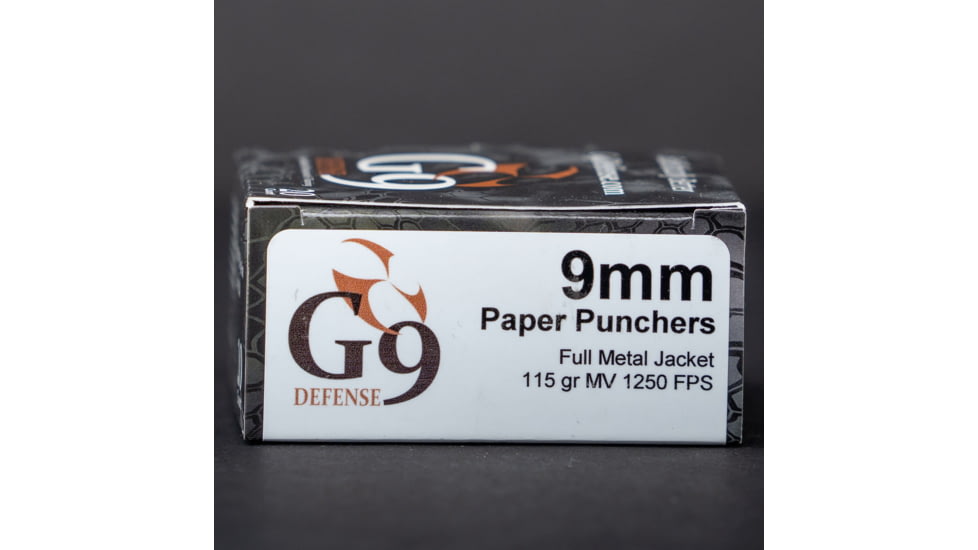 G9 Defense 9mm Luger 115 Grain Full Metal Jacket Brass Cased Pistol Ammo, 500 Rounds, T-9MM-115D