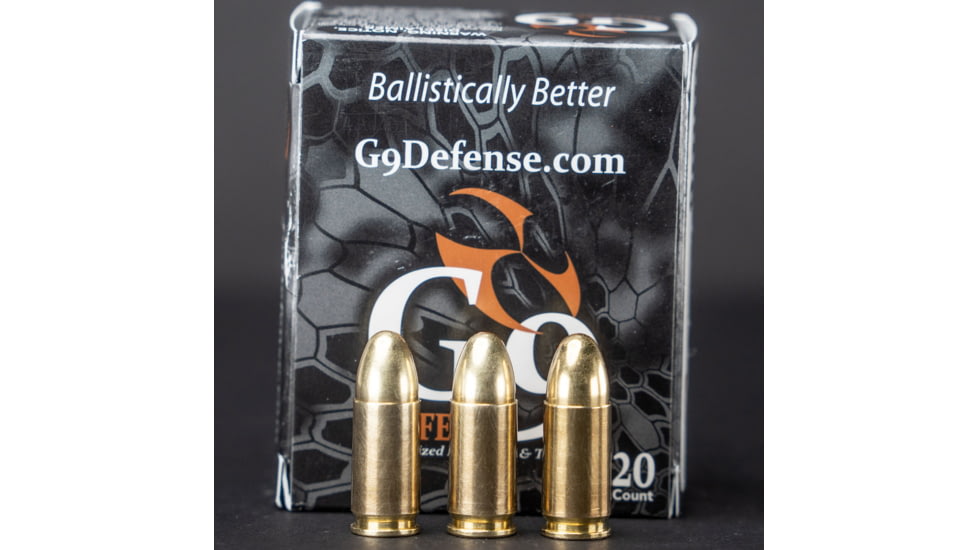 G9 Defense 9mm Luger 115 Grain Full Metal Jacket Brass Cased Pistol Ammo, 500 Rounds, T-9MM-115D