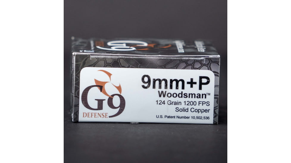 G9 Defense Woodsman 9mm+P 124 Grain External Hollow Point Cooper Pistol Ammo, 20 Rounds, 40232258480