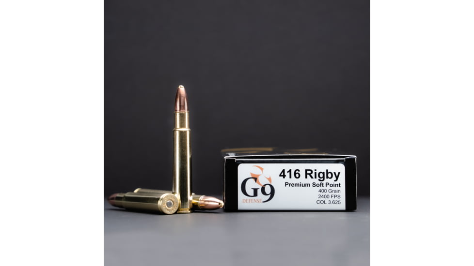G9 Defense Safari .416 Rigby 400 Grain Shape Charge Solid Brass Cased Rifle Ammo, 20 Rounds, SC-416RIG-400A