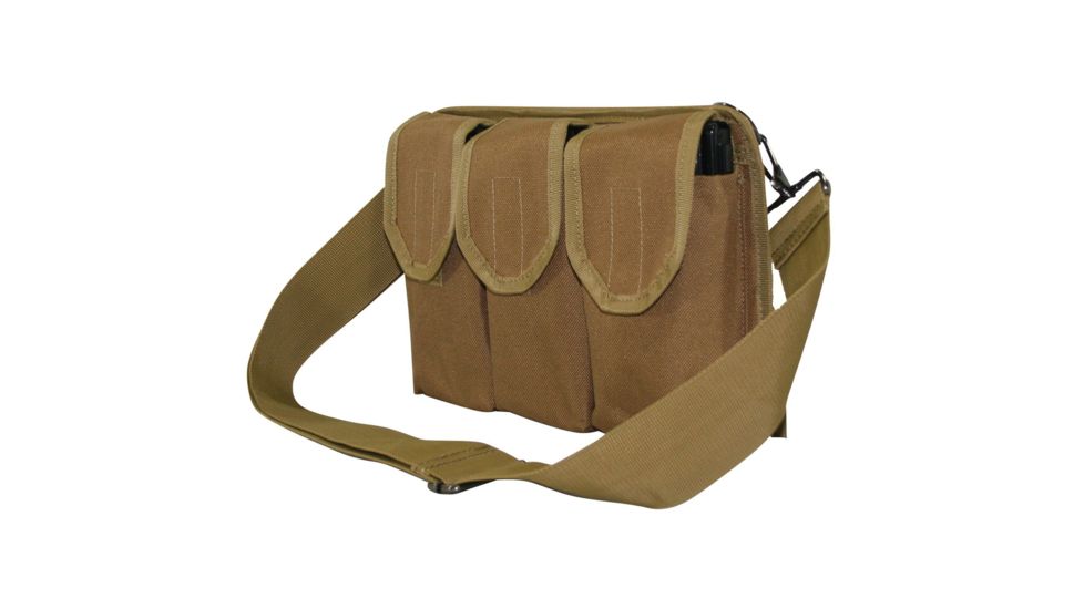 Galati Gear 3 Pocket Mag Pouch Over Shoulder/Belt 20-30rd, Coyote Brown, GLMP330CB