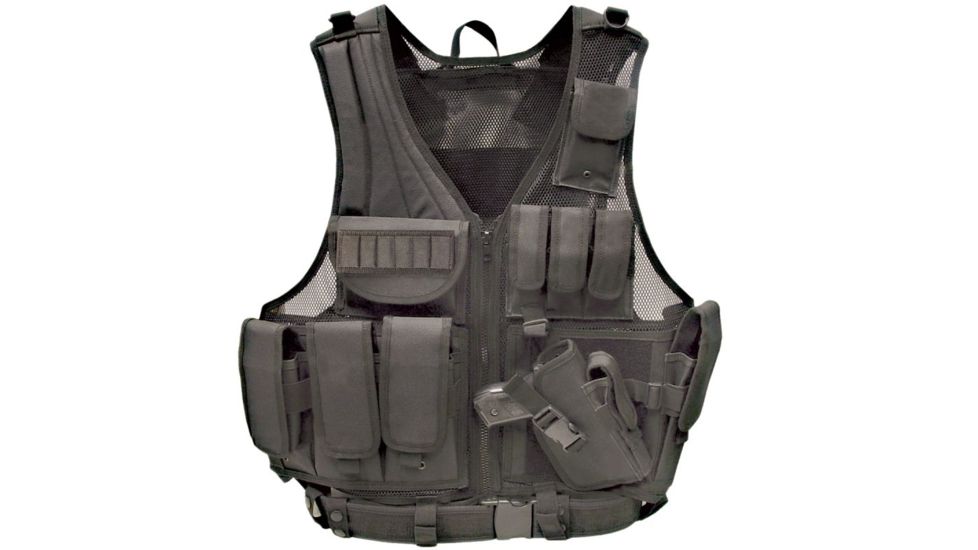 Galati Gear Deluxe Tactical Vest - Husky, Black, Right Hand, GLV547BH