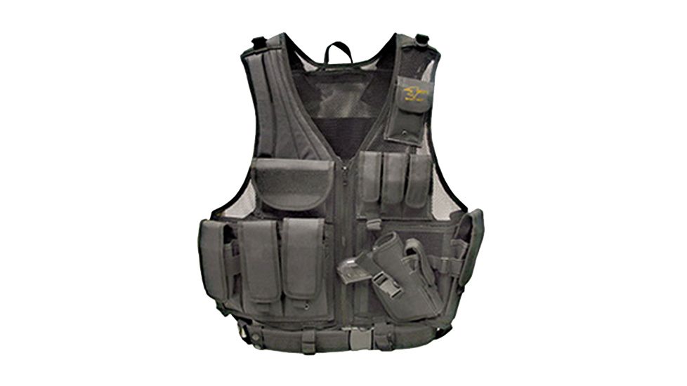 Galati Gear GLV547BL Deluxe Tactical Vest Husky Sz Nylon Black