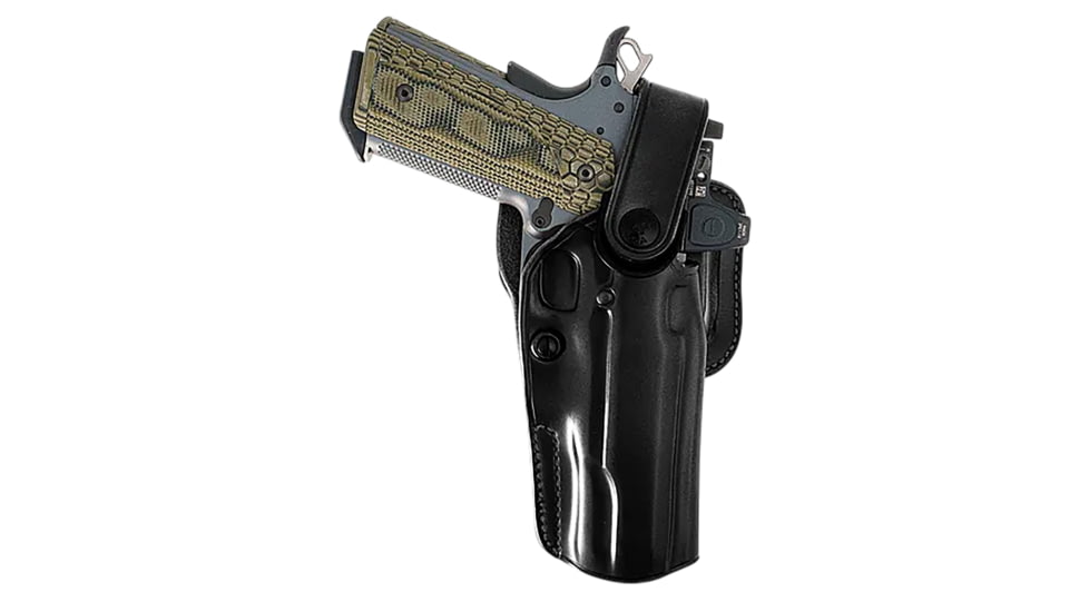 Galco APO Strongside/Crossdraw OWB Black Steerhide Fits Glock 17 Gen1-5 Belt Holster Right Hand, APO224RB