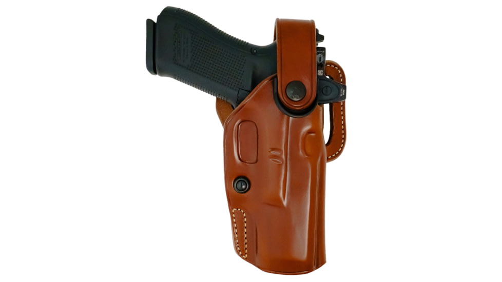Galco APO Strongside/Crossdraw OWB Tan Steerhide Fits Glock 19 Gen 1-5 Belt Holster Mount Right Hand, APO226R