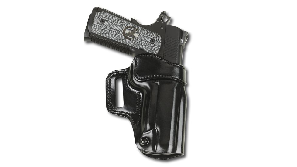 Galco Avenger Belt Leather Holster, Kimber 1911 4in/Colt 1911 4.25in/Springfield Armory 1911 4in/Smith &amp; Wesson SW1911 Sub-Compact 4.25in, Left Hand, Plain, Black, AV267B
