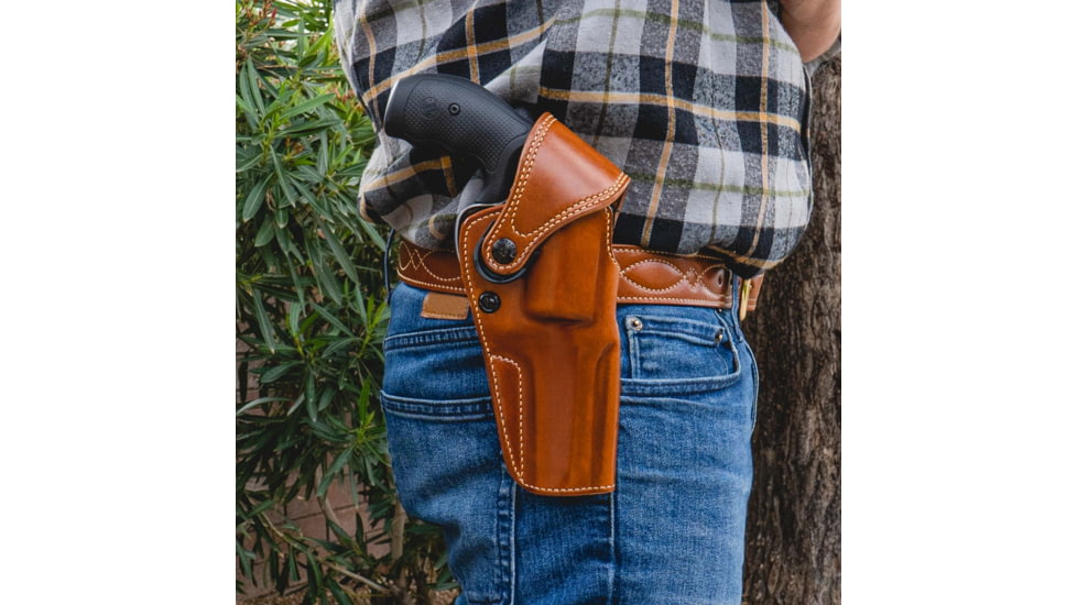 Galco Big Iron Belt Holster, Colt Python 5in, Smith & Wesson L Frame M686 Plus 5in, Right Hand, Tan, BI366