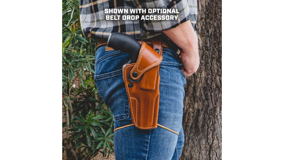 Galco Big Iron Belt Holster, Colt Python 5in, Smith & Wesson L Frame M686 Plus 5in, Right Hand, Tan, BI366