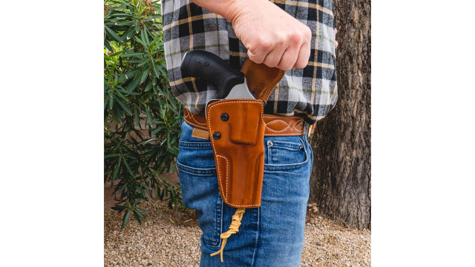 Galco Big Iron Belt Holster, Colt Python 5in, Smith & Wesson L Frame M686 Plus 5in, Right Hand, Tan, BI366