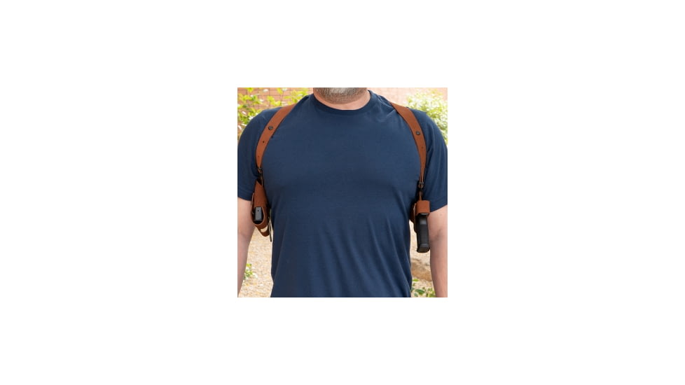 Galco Classic Lite 2.0 Shoulder System Shoulder Size Fits Chest Up To 56in Natural Leather Fits Glock 43, Right Hand, Natural, CL2-800R