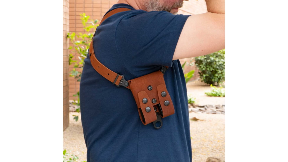 Galco Classic Lite 2.0 Shoulder System Shoulder Size Fits Chest Up To 56in Natural Leather Fits Glock 43, Right Hand, Natural, CL2-800R