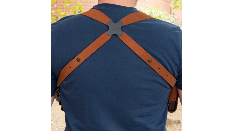 Galco Classic Lite 2.0 Shoulder System Shoulder Size Fits Chest Up To 56in Natural Leather Fits Glock 43, Right Hand, Natural, CL2-800R