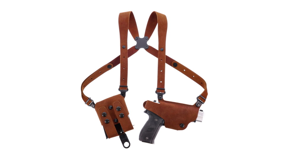 Galco Classic Lite 2.0 Shoulder System Shoulder Size Fits Chest Up To 56in Natural Leather Fits Glock 43, Right Hand, Natural, CL2-800R